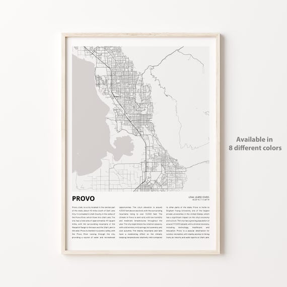 Provo Map Print, Utah Travel Poster