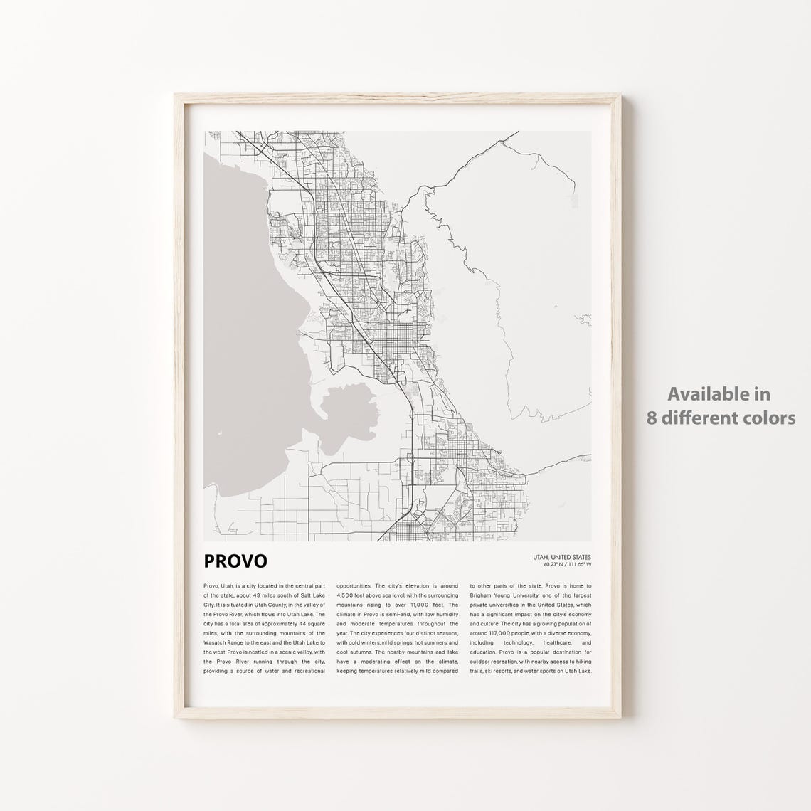 Provo Map Print, Utah Travel Poster