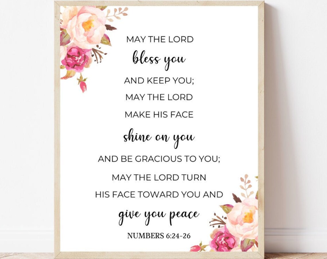 May The Lord Bless You Sign Scripture Wall Art Print