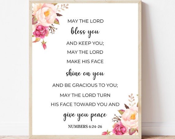 May The Lord Bless You Sign Scripture Wall Art Print