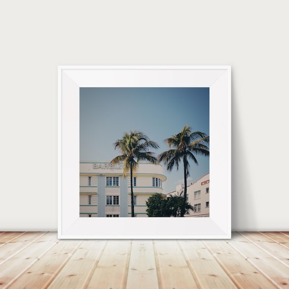 Barbizon Hotel Art Deco Facade Miami Beach Palm Trees Photo Poster