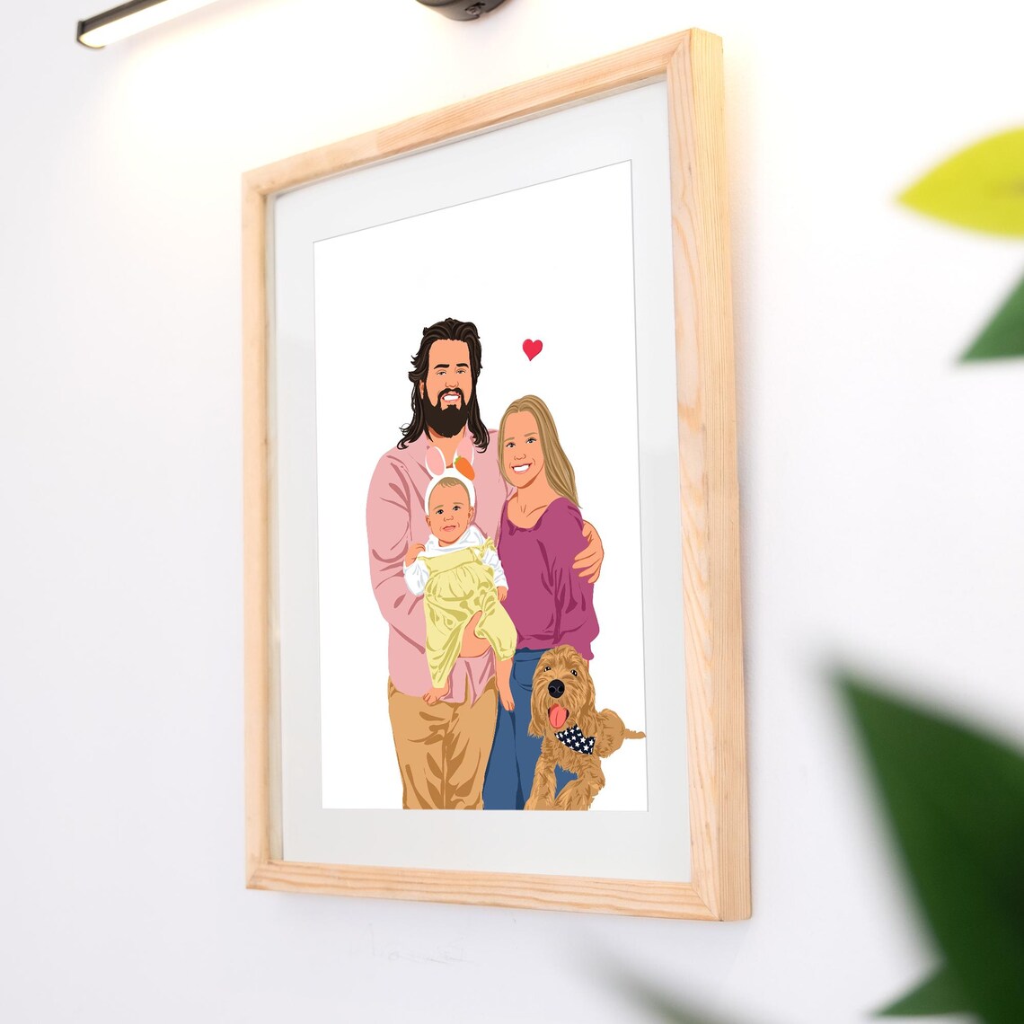 Custom Family of Three Beach Portrait from Photo Faceless Art Poster - Image 2