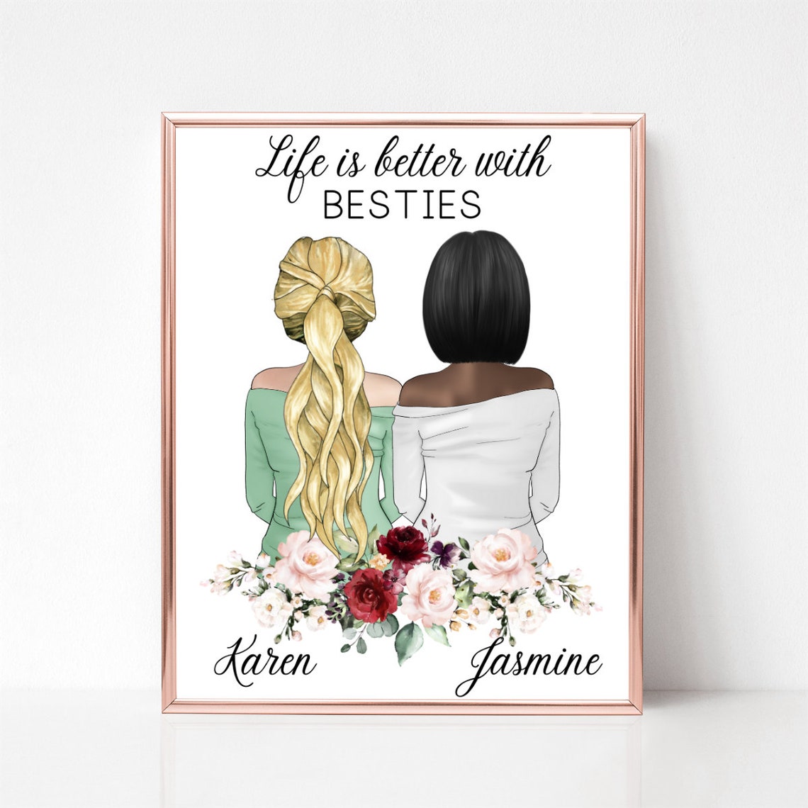 Life Is Better With Besties Floral Friendship Keepsake Poster - Image 3