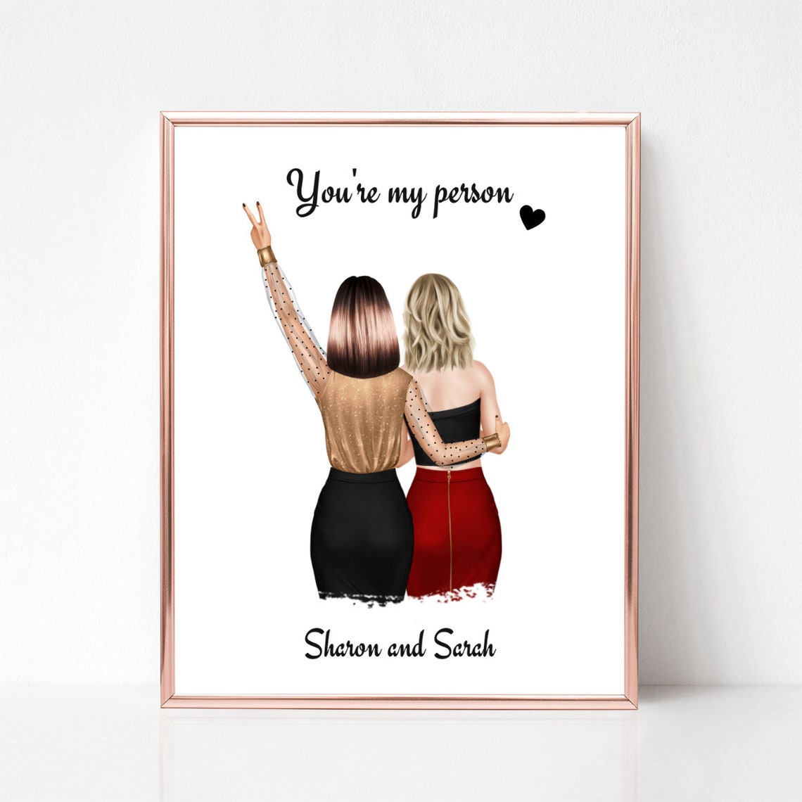 Best Friend Gifts Best Friend Print Friendship Art Bestie Gift Bff Gift Custom Friend Print Sisters Print Bestie Birthday Gift