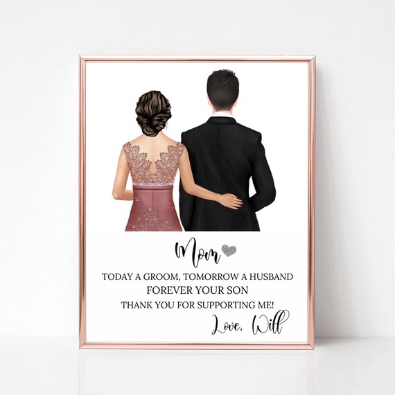 Mother of the Groom Thank You Note Son Wedding Portrait Poster