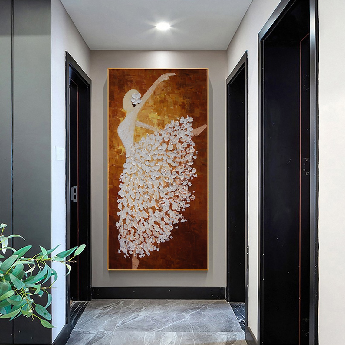 Ballerina Oil Painting, Living Room Art Print - Image 3
