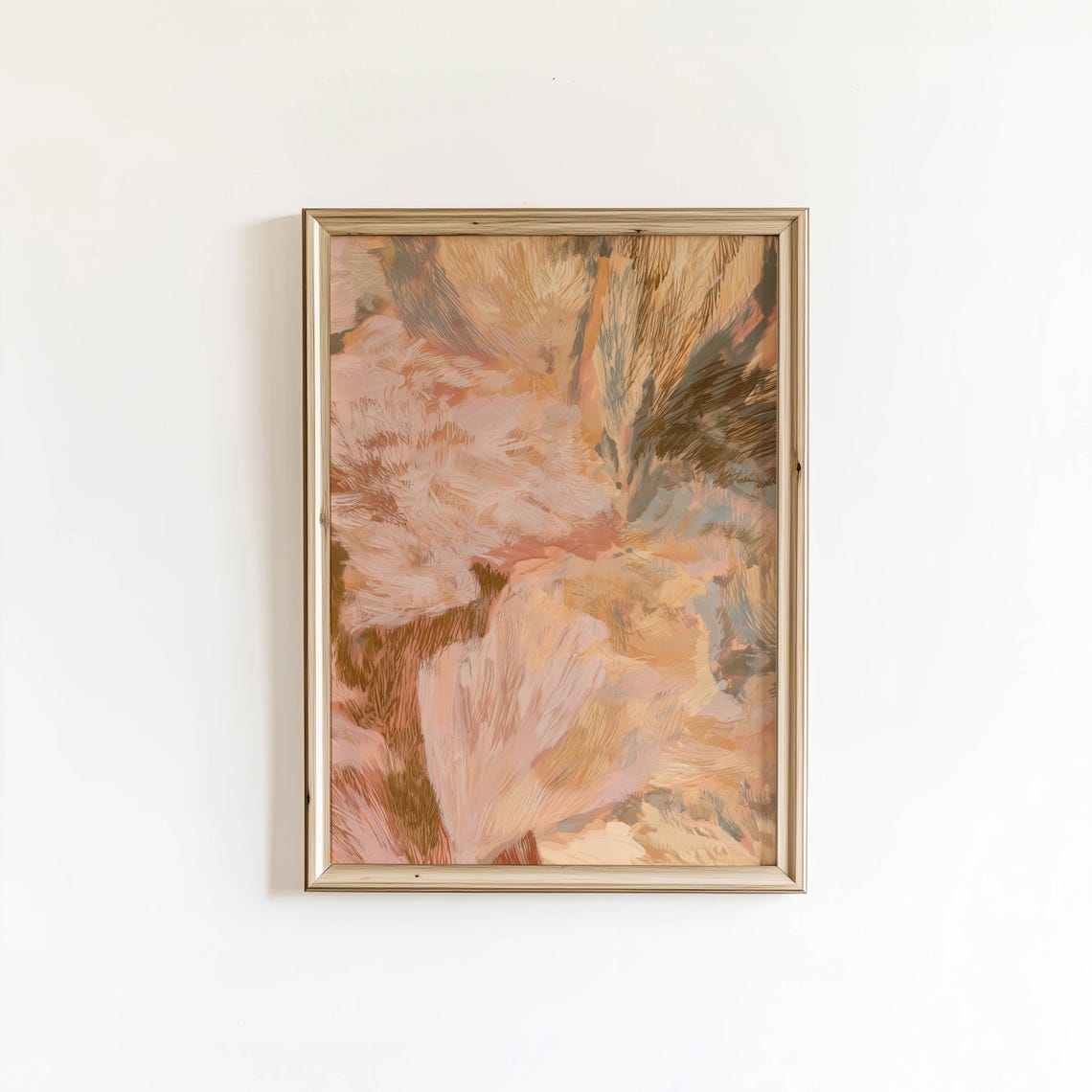 Blush Copper Abstract Brushstroke Warm Earthy Modern Art Poster