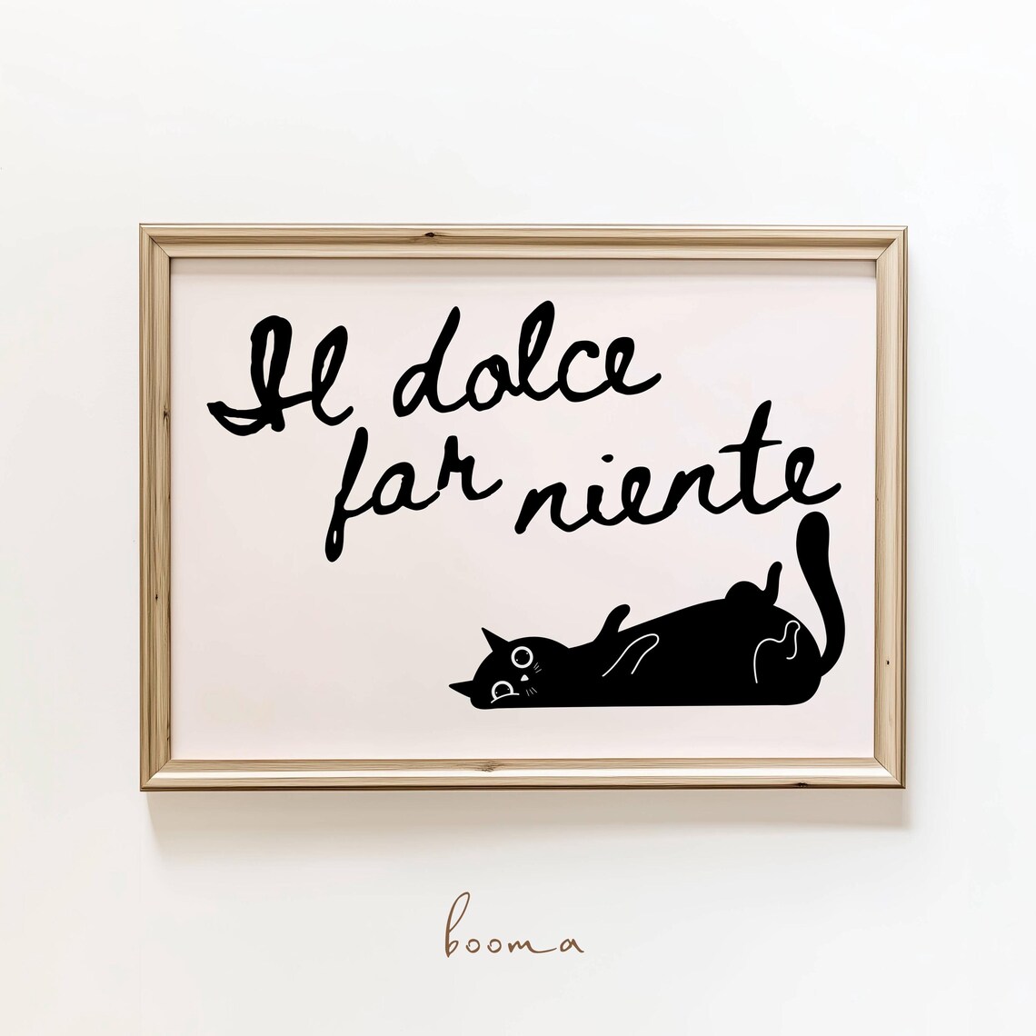 Il Dolce Far Niente Cat Print, Italian Quote Art