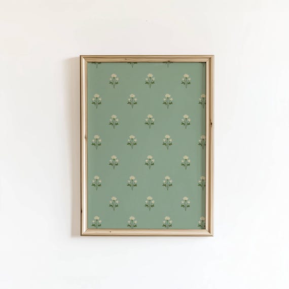 Vintage Floral Tapestry Print Green Cottagecore Flower Wall Art Digital Download