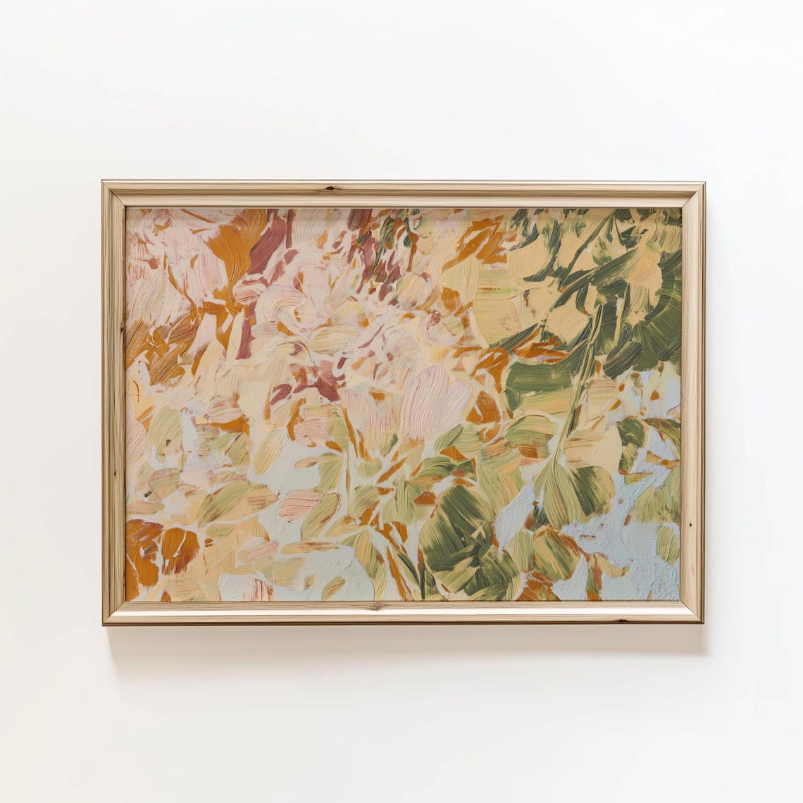 Warm Abstract Floral Garden Oil Painting Modern Decor Poster