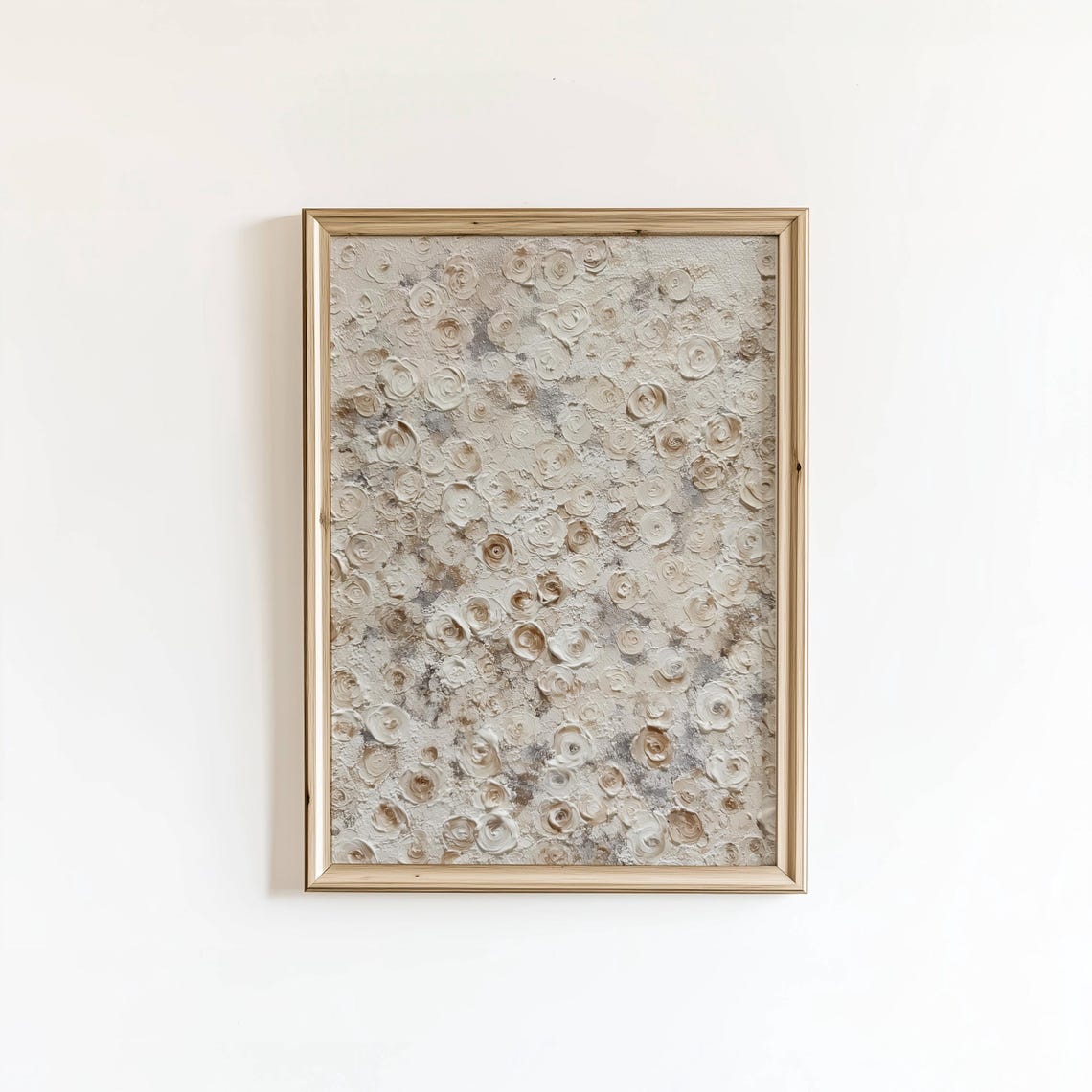Neutral Floral Art Print Vintage Textured Wall Decor Digital Download