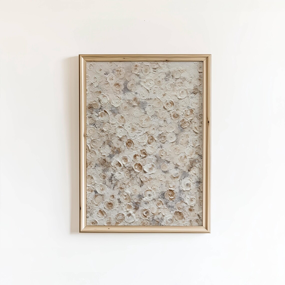 Neutral Textured Roses Vintage Cream Floral Abstract Wall Poster