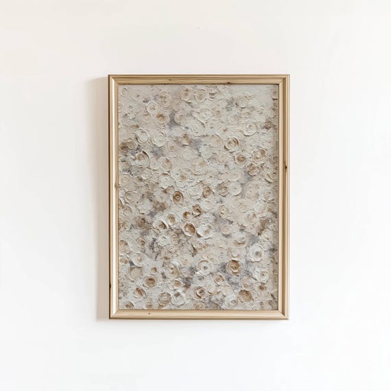 Neutral Floral Art Print Vintage Textured Wall Decor Digital Download