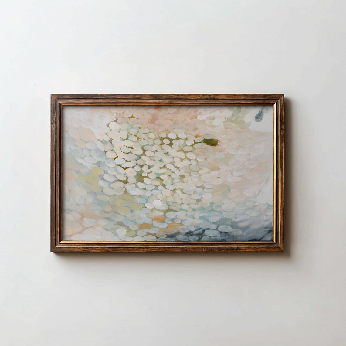 Soft Pastel Dappled Abstract Painting Cream Beige Blue Poster