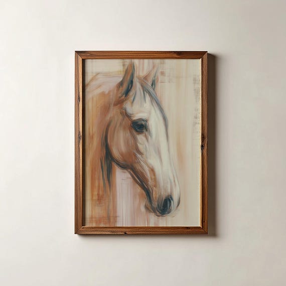 Minimalist Horse Art Print Modern Equine Poster Digital Download