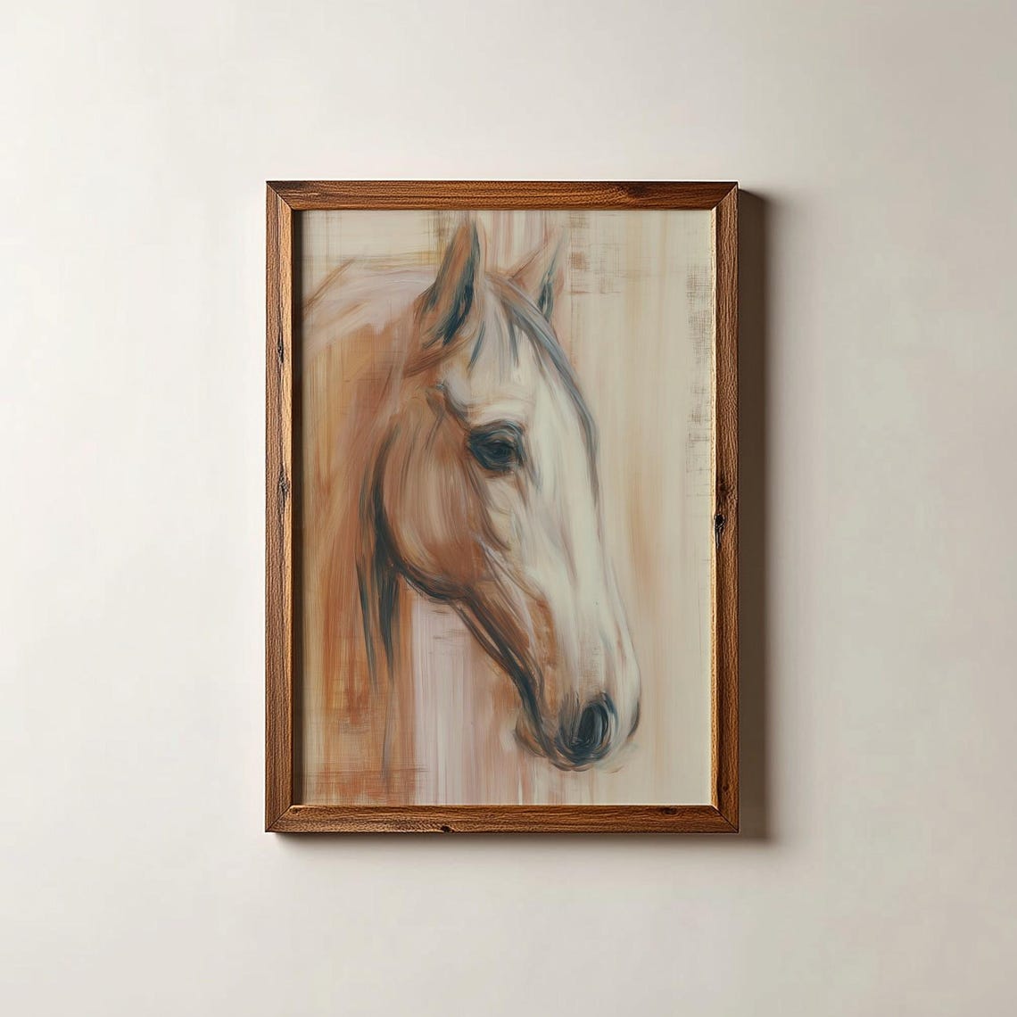 Impressionist Horse Head Painting Warm Equine Portrait Poster