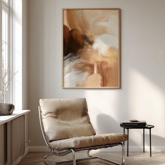 Abstract Wall Art Neutral Tones Printable Poster Serene Contemporary Decor For Modern Home