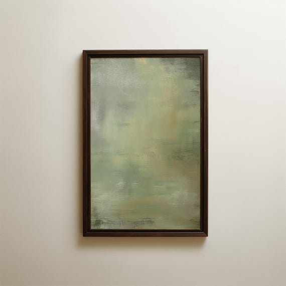 Green Abstract Oil Painting, Contemporary Design