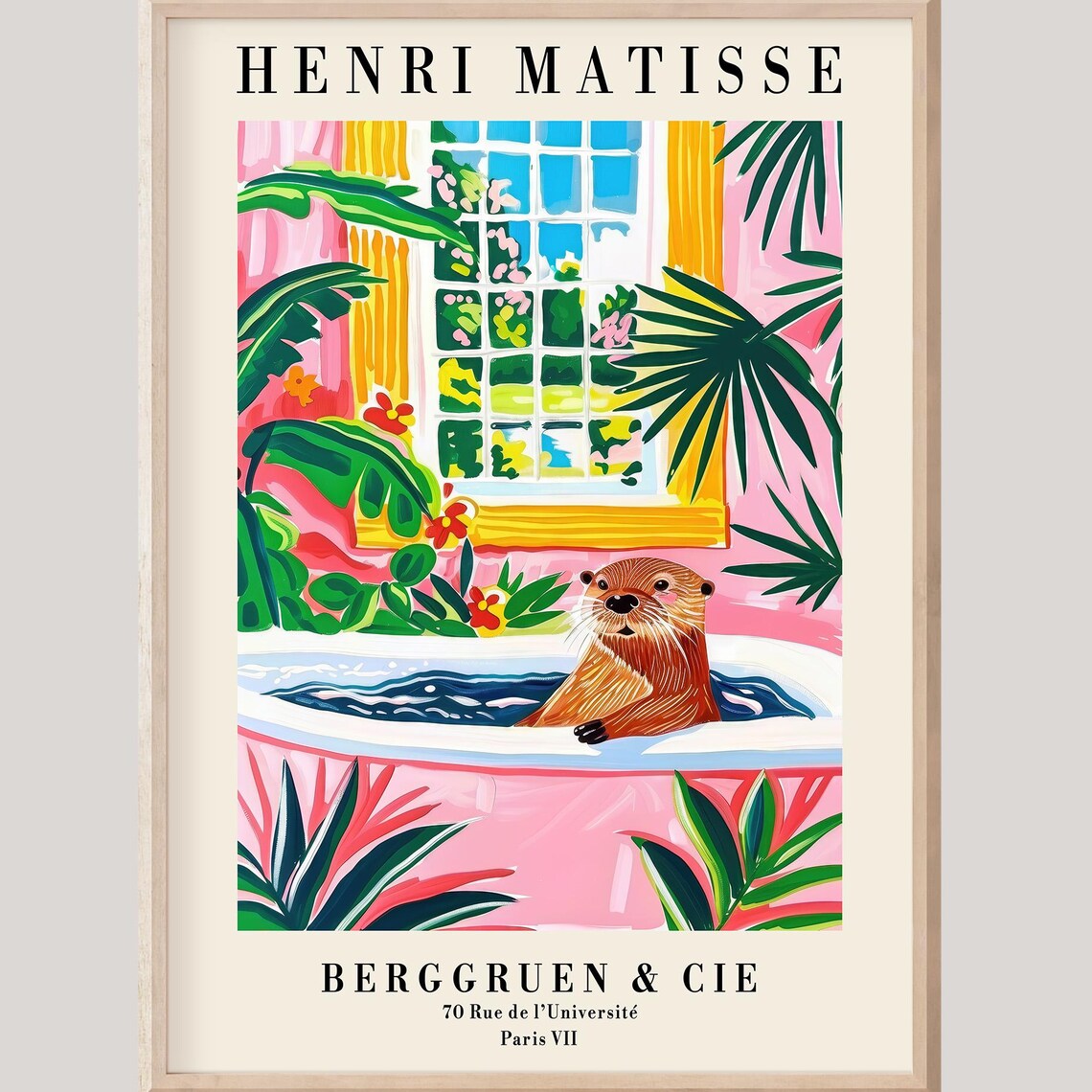 Otter In A Bathtub Print, Matisse Maximalist Decor