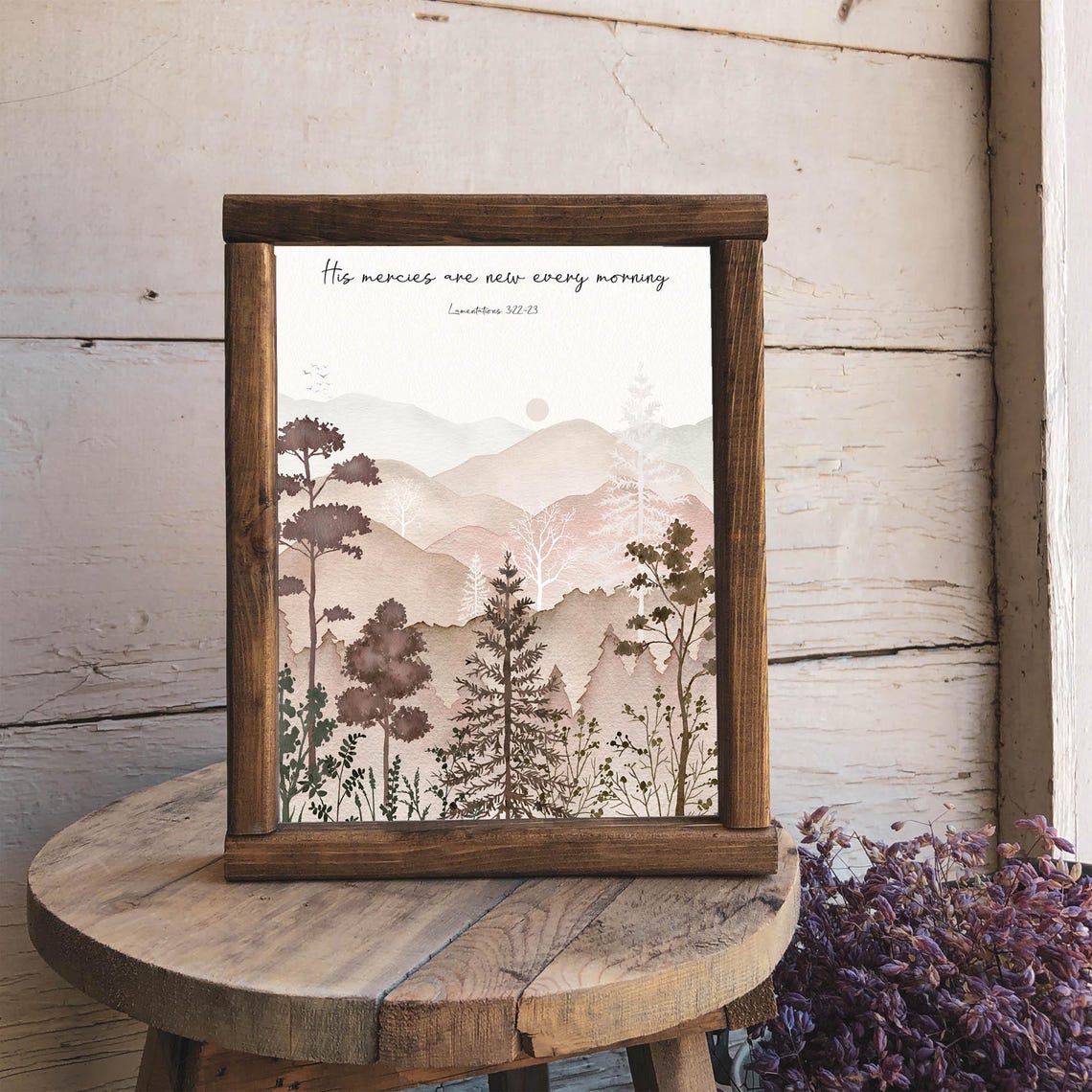 His Mercies Are New Every Morning Mountain Scripture Art Print - Image 2