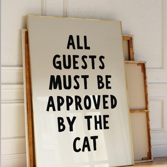 Funny Cat Print Retro Typography Wall Art Cat Owner Gift Kitten Poster Cat Wall Art Funny Cat Quote Art 1 Print