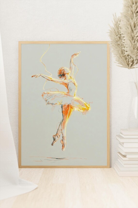 Minimalist Ballerina Line Art Print Elegant Dancer Home Decor