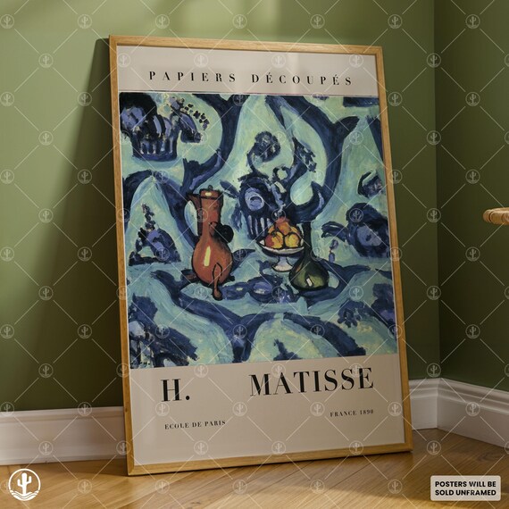 Henri Matisse Blue Tablecloth Still Life Copper Pitcher Art Poster