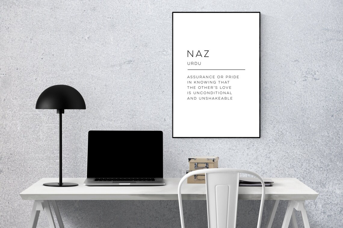 Naz Definition Poster, Modern Word Design Art Print