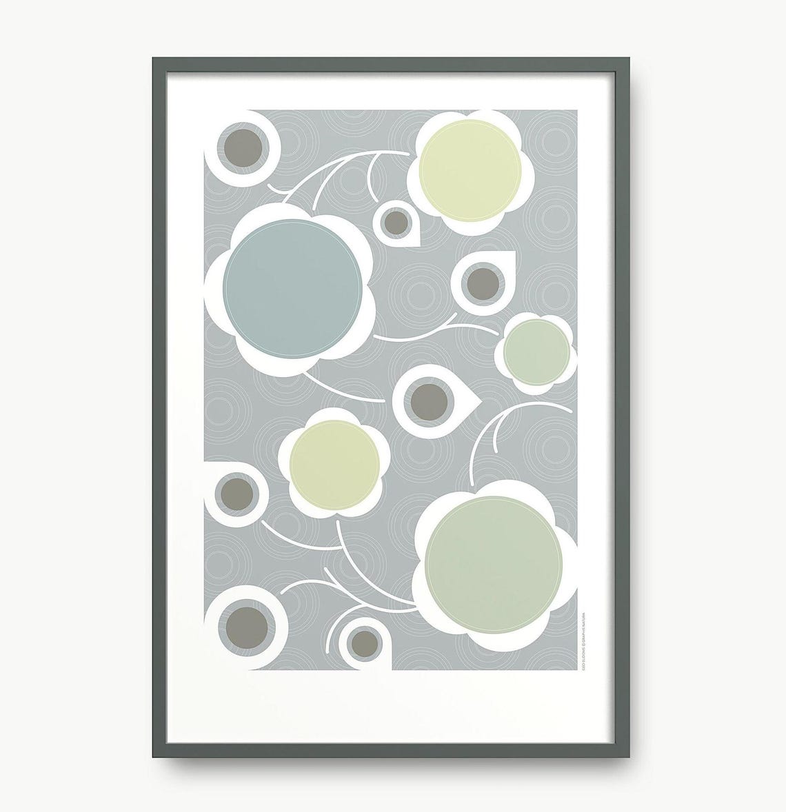 Blue Flowers Art Print Blue Floral Art Print Botanical Wall Art Geometric Flower Art Botanical Wall Decor Modern Minimalist Flowers - Image 5