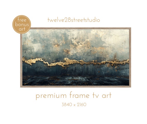 Frame Tv Art Marble Tv Art Moody Tv Art Tv Art Elegant Tv Abstract Art For Tv Rich Tv Art Marble Painting Gold Leaf Art