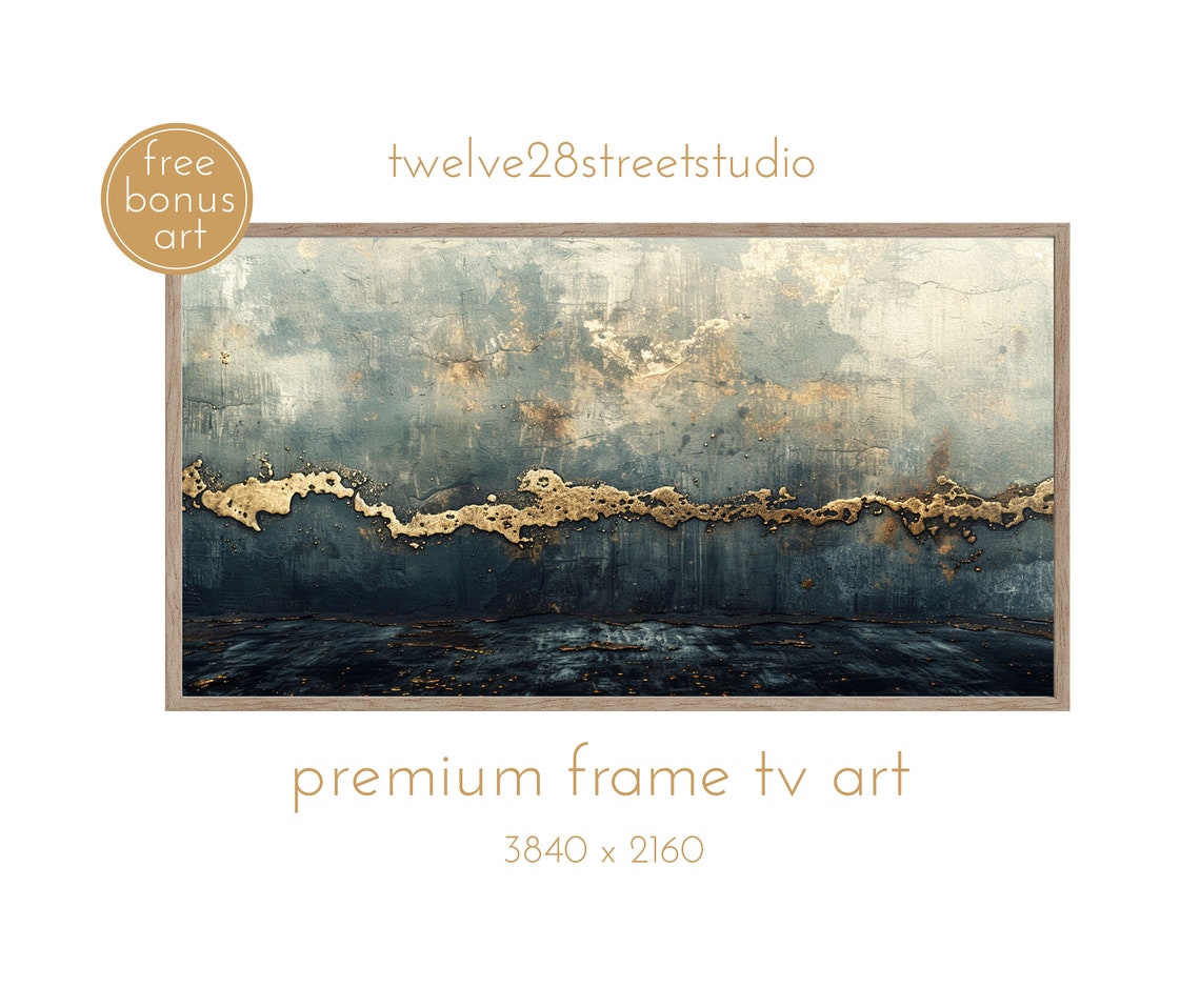 Frame Tv Art Marble Tv Art Moody Tv Art Tv Art Elegant Tv Abstract Art For Tv Rich Tv Art Marble Painting Gold Leaf Art