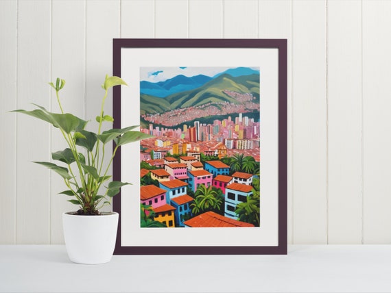 Medellin Art Print Colombia Travel Prints South America Poster Gifts Wall Medelln Maximalist