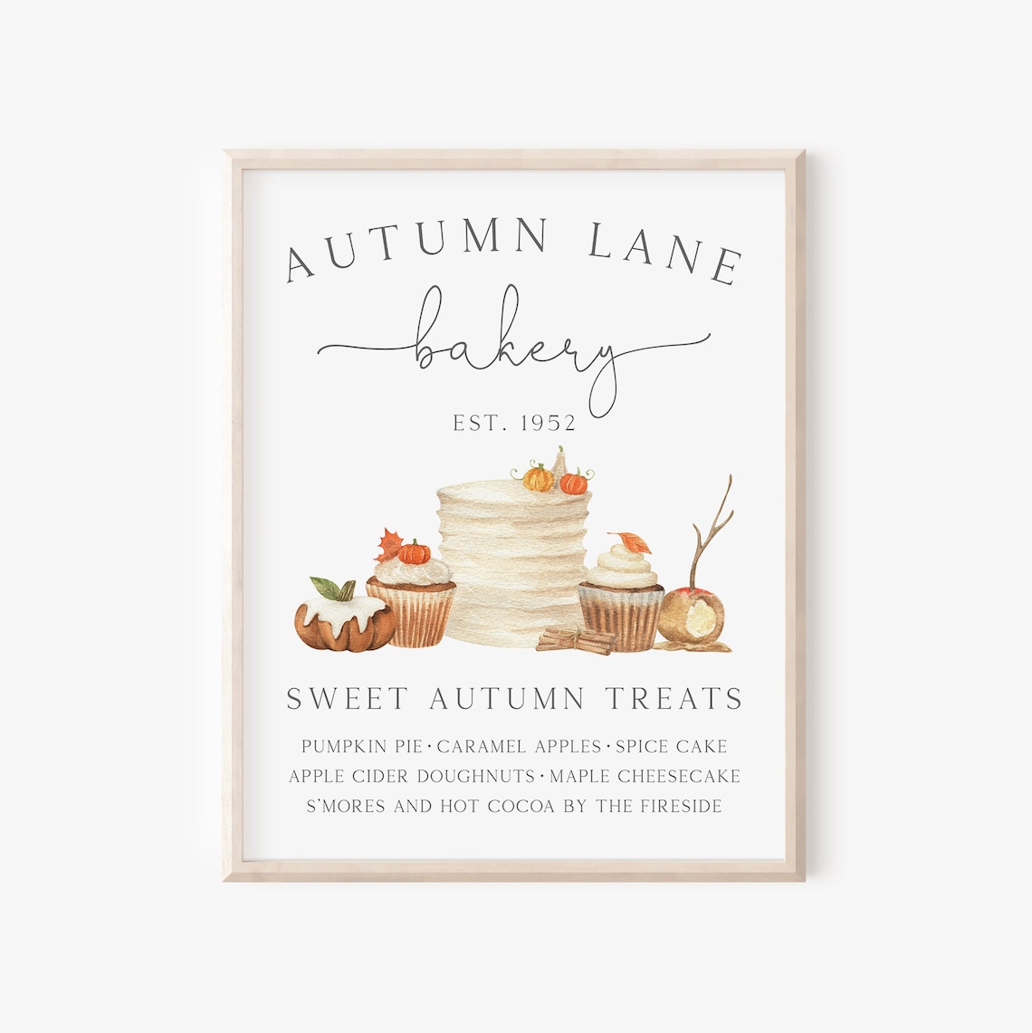 Autumn Bakery Wall Art, Fall Dessert Stand Sign - Image 5