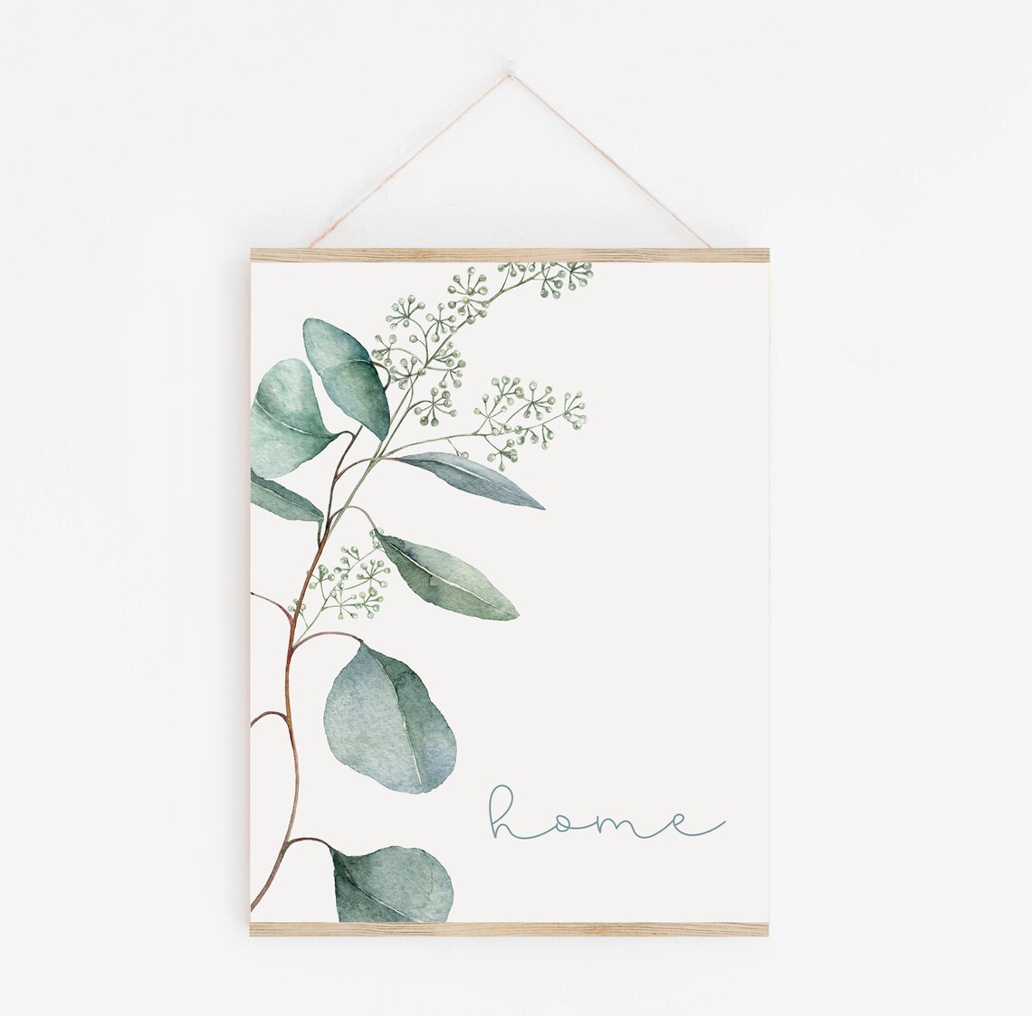 Home Watercolor Eucalyptus Art Print, Minimalist Botanical - Image 3