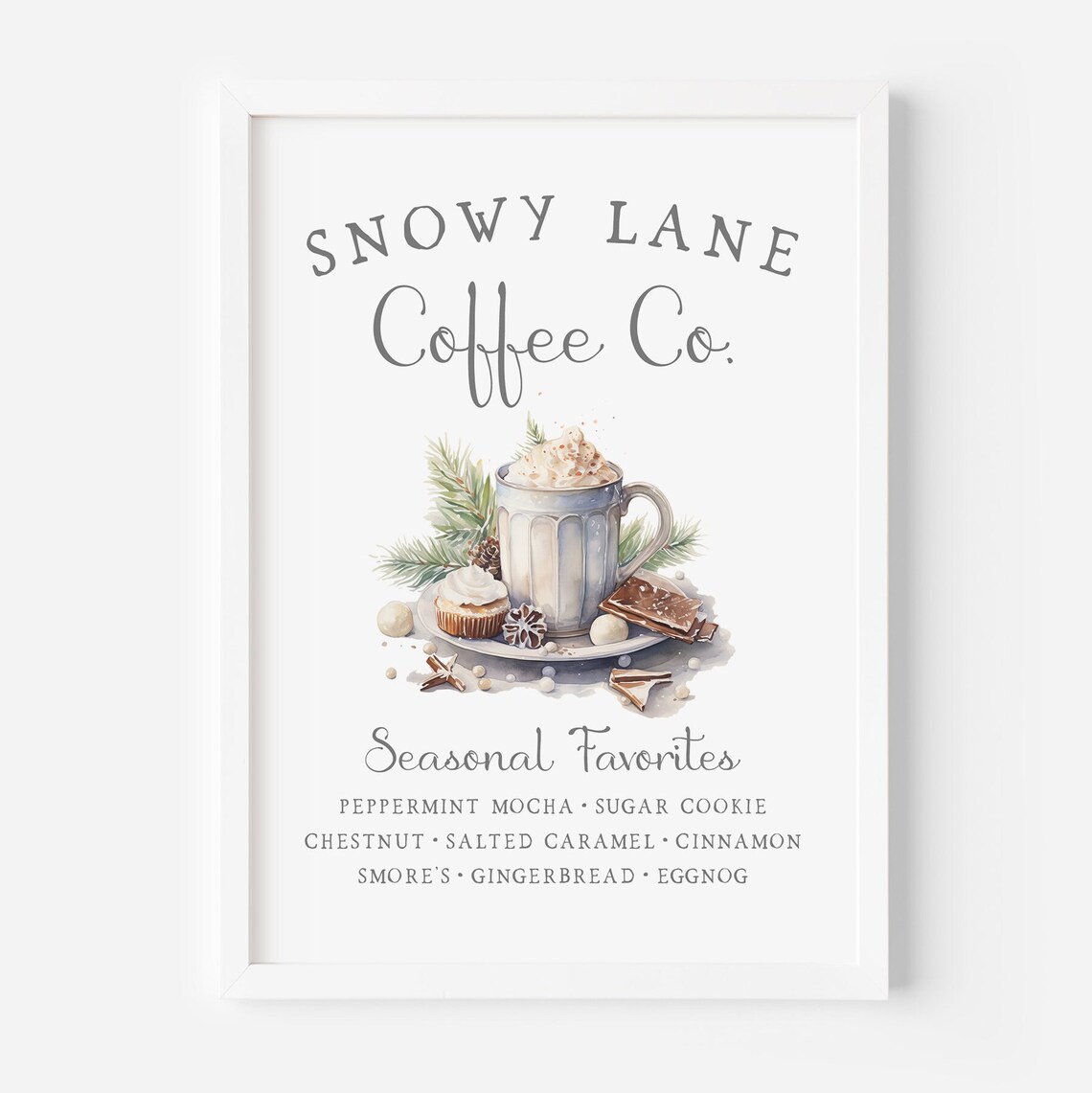 Winter Coffee Shop Cozy Christmas Art Print - Image 3