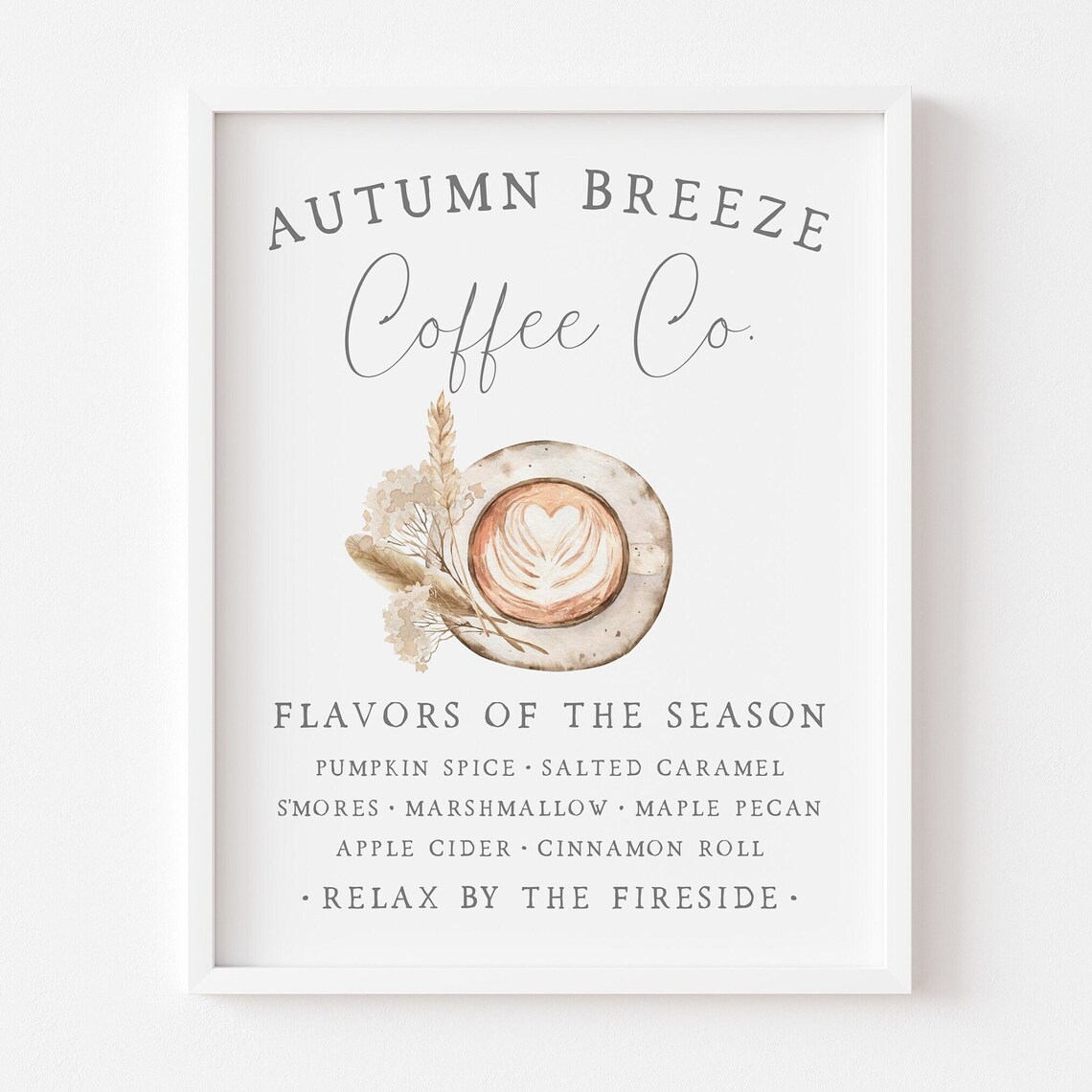 Cozy Autumn Cafe Seasonal Coffee Menu Sign - Image 2
