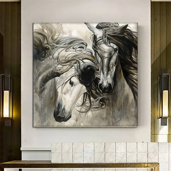 Two Horses Modern Animal Art Print