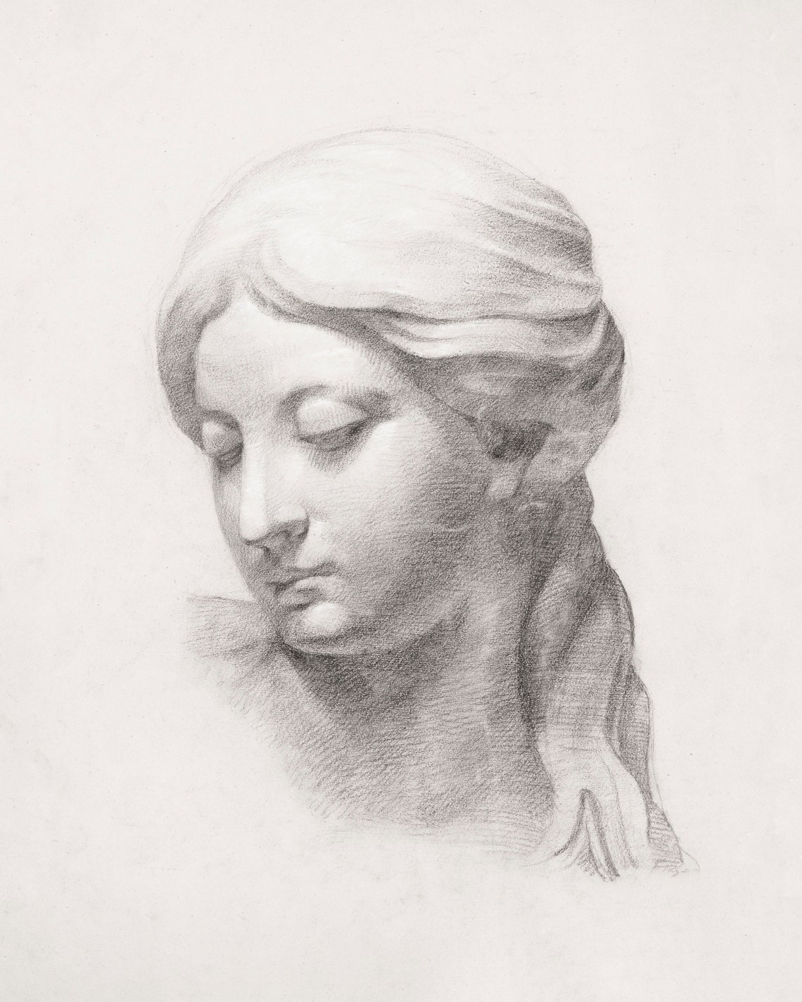 Vintage Woman Figure Sketch, Classical Art Print - Image 2
