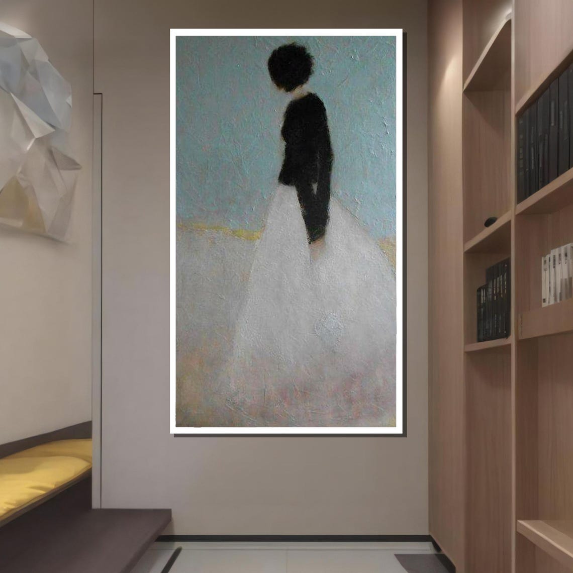 Minimalist Woman Silhouette Elegant Black White Modern Art Wall Poster - Image 2