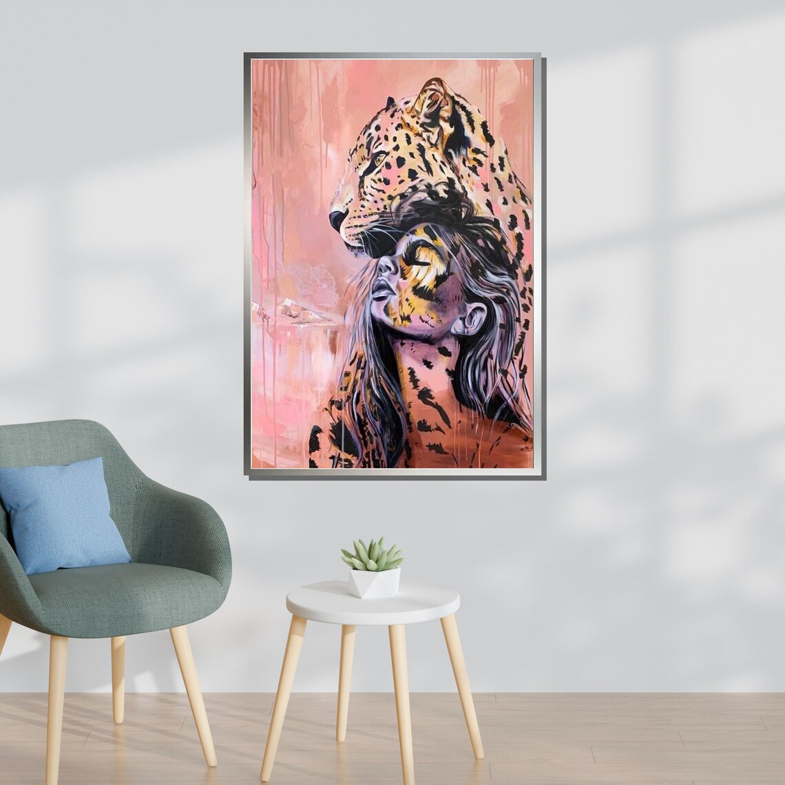 Leopard Woman Portrait, Animal Spirit Art Print - Image 3