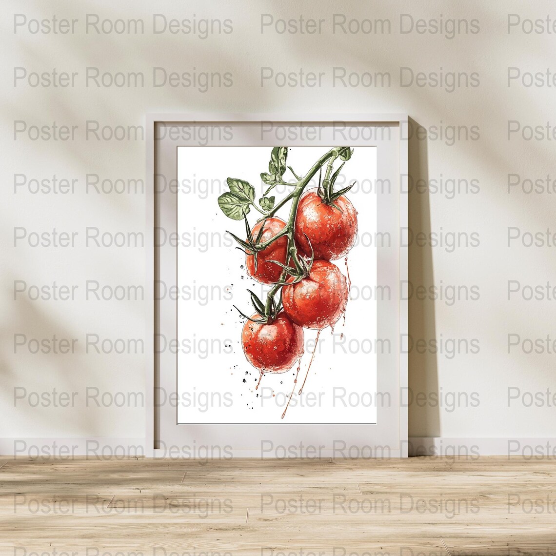Tomato Watercolor Art Print Kitchen Food Wall Decor Vegetable Painting Modern Culinary Poster Rustic Kitchen Art - Image 2