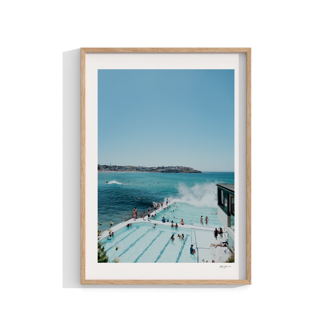 Bondi Beach Sydney Travel Poster, Boho Coastal Art