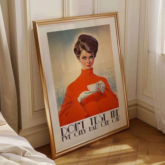 Retro Coffee Bar Decor Funny Morning Cafe Art Office Desk Print Digital Download