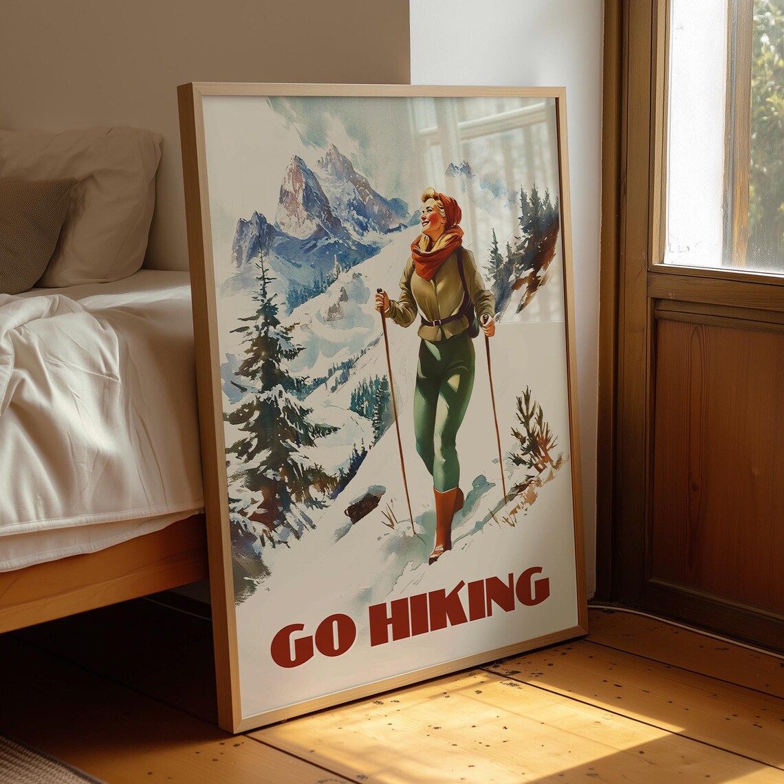 Hiking Vintage Style Retro Mountain Cabin Decor