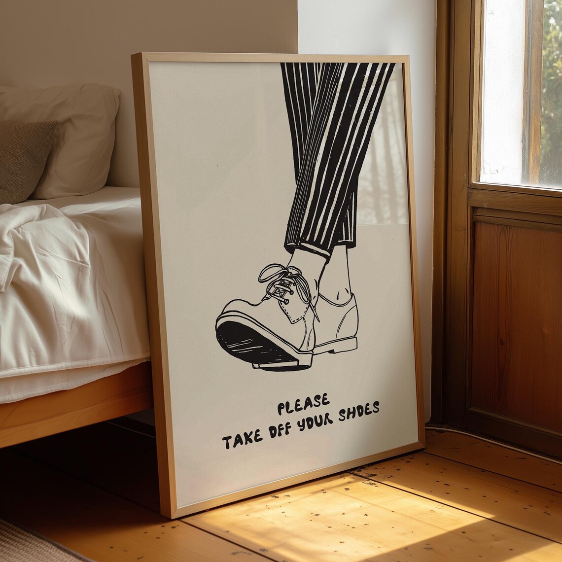 Shoes Off Print, Modern Hallway Decor Poster