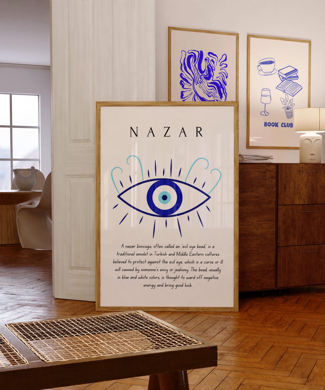 Nazar Blue Evil Eye Turkish Amulet Protection Meaning Poster