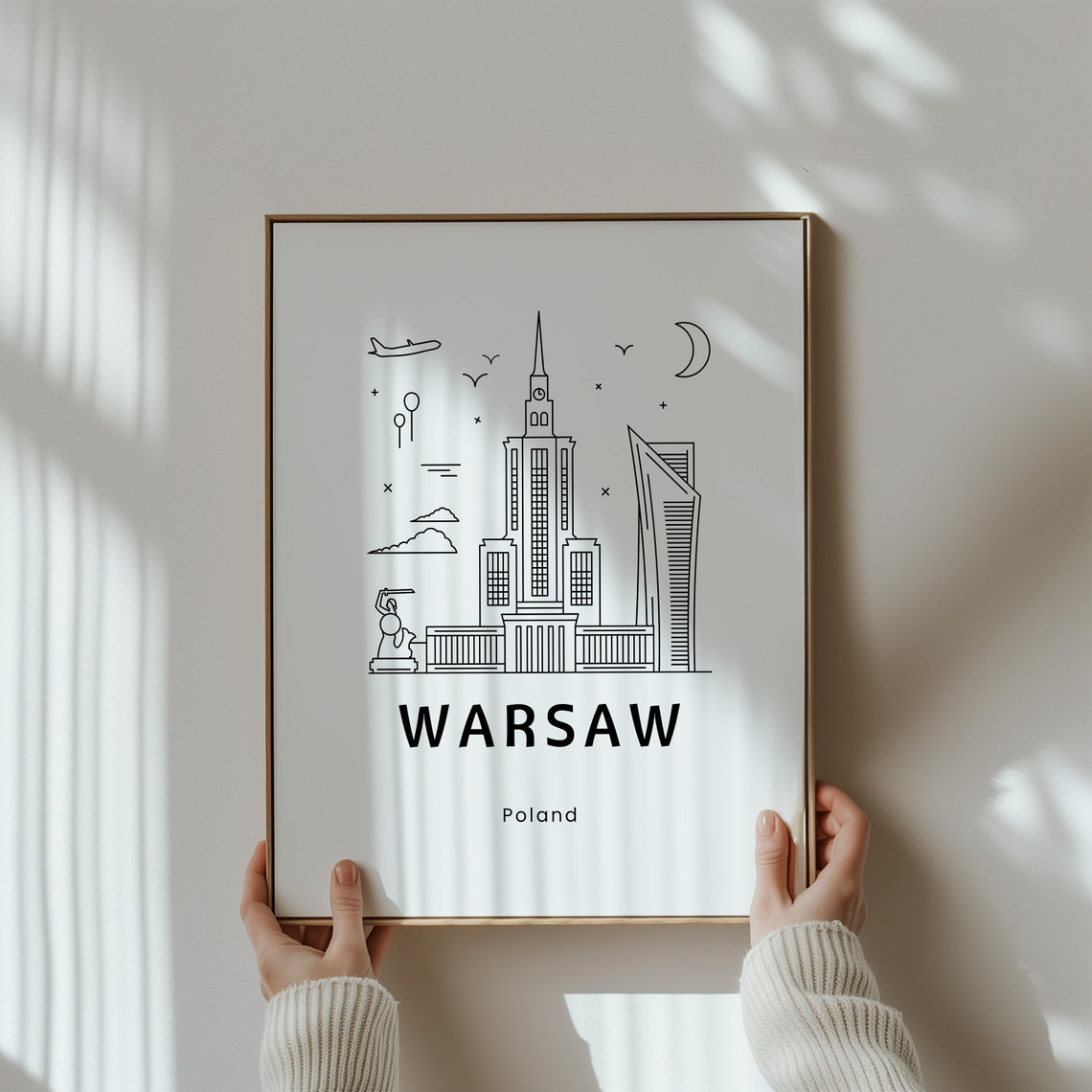 Warsaw Poland Art Print Warsaw Wall Art Travel Gift Travel Poster Warsaw Poland Print Warsaw Travel Poster