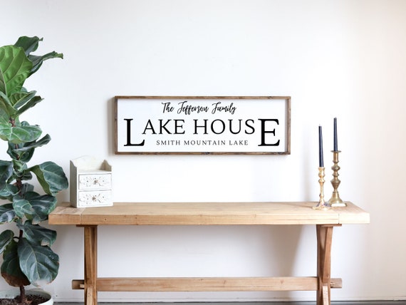 Lake House Sign Lake House Custom Family Sign Custom Family Farmhouse Sign Lake House Wall Decor