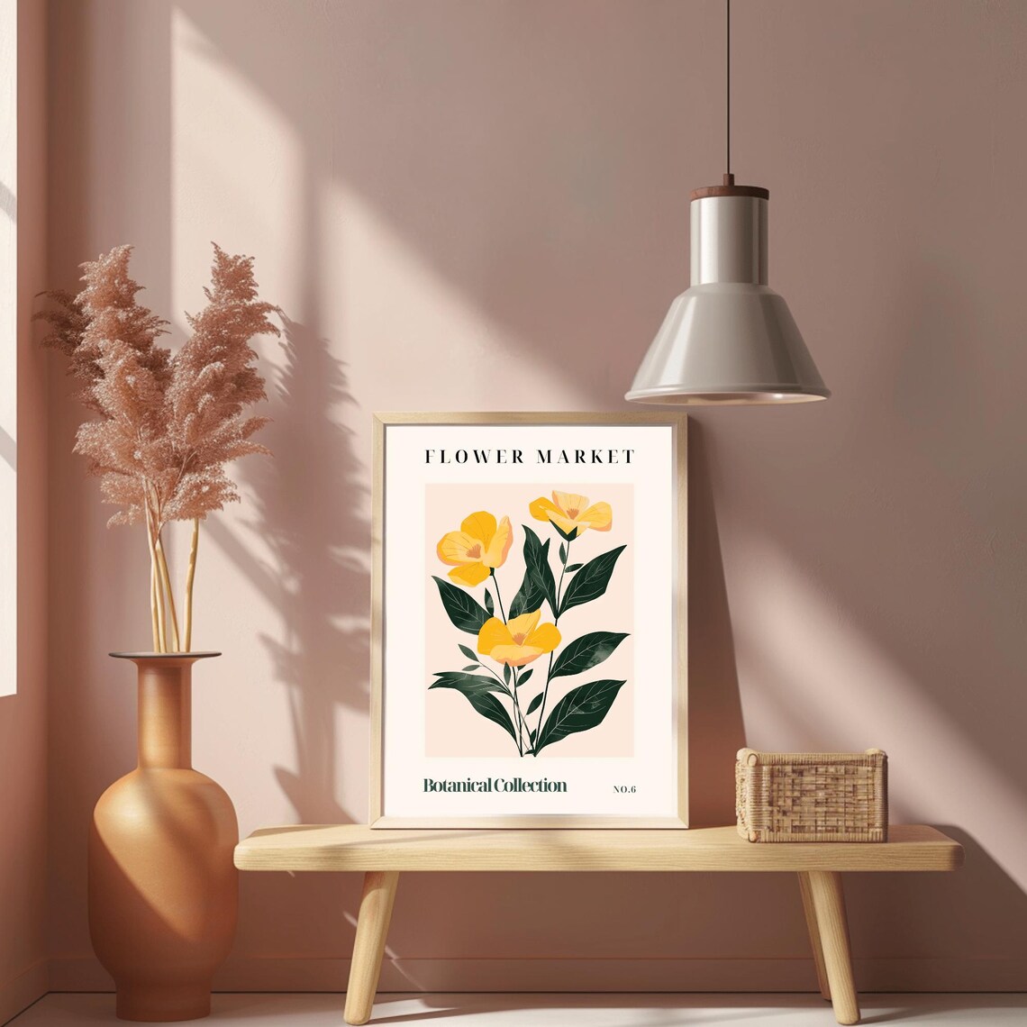 Modern Flower Market Botanical Collection No.6 Yellow Blooms Art Print - Image 2