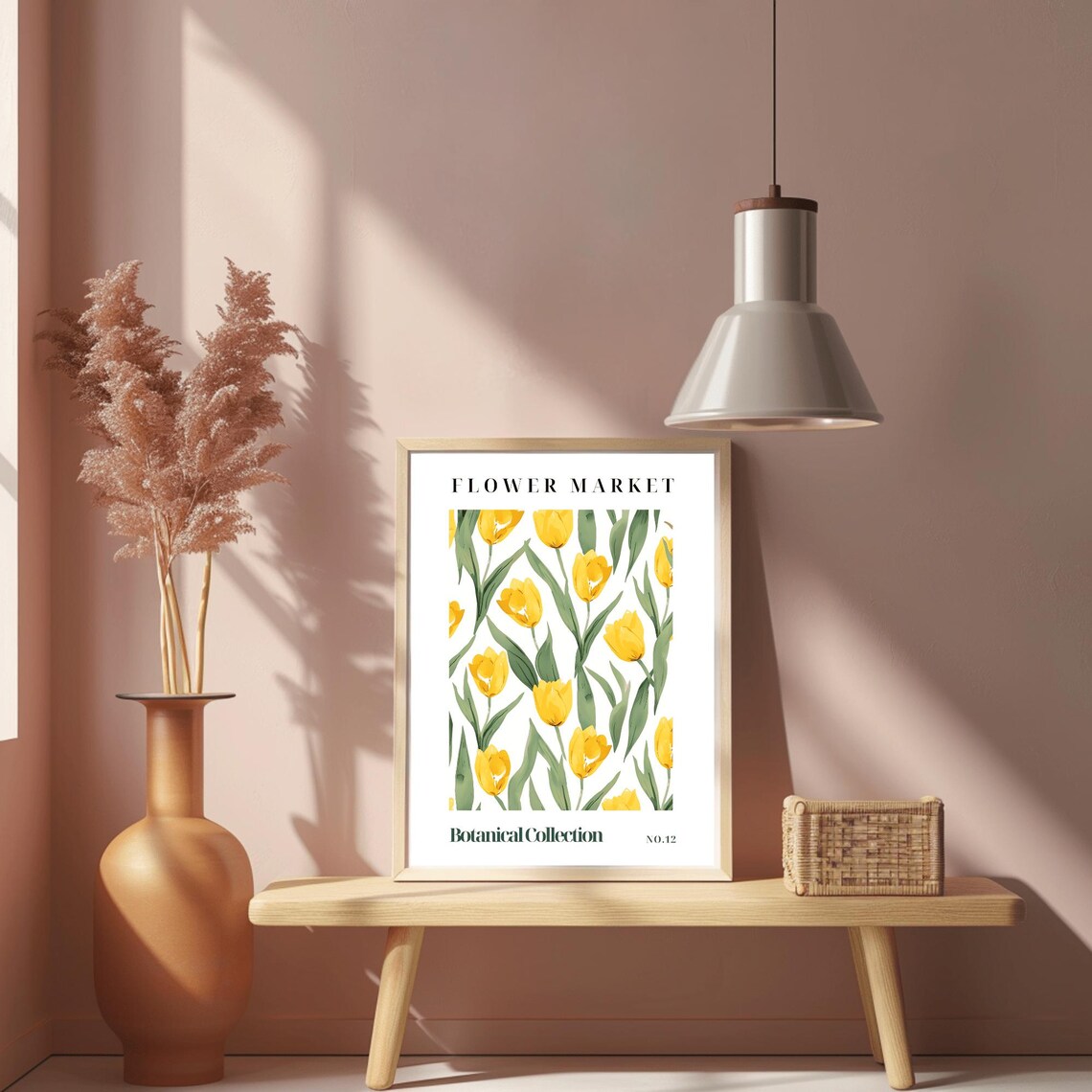 Sunny Flower Market Botanical Collection No.12 Yellow Tulip Art Print - Image 2